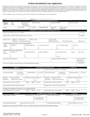 Residential Loan Application Form Template