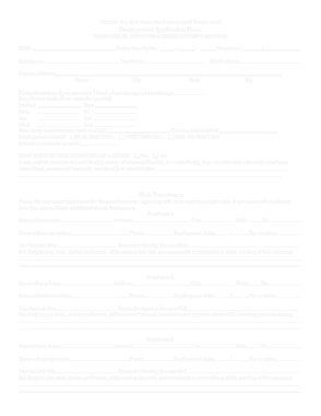 Restaurant Employment Application Form Template