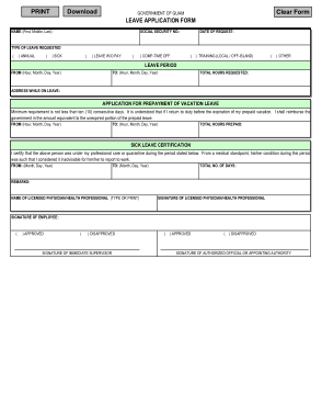 Sick Leave Application Form Template