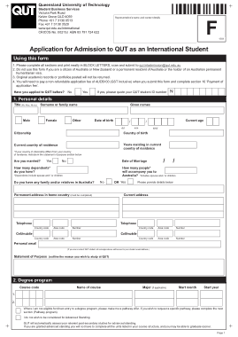 Student Admission Application Form Template