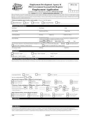 Student Employee Application Form Template