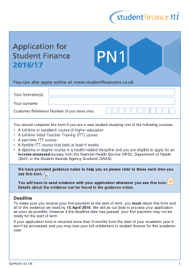 Student Finance Application Form Template