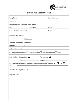 Student Loan Application Form Template