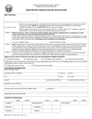 Vehicle Dealer Application Form Template