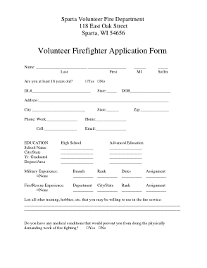 Free Download PDF Books, Volunteer Firefighter Application Form Template