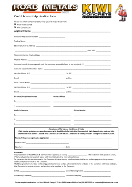 Free Download PDF Books, Credit Account Application Form Template