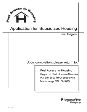 Housing Subsidy Application Form Template
