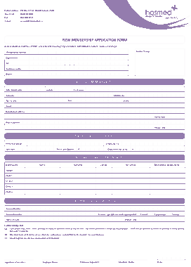 New Membership Application Form Template