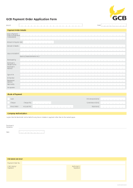 Payment Order Application Form Template