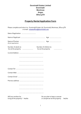 Rental Property Application Form Template