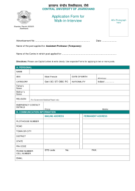 Application Form For Walk In Interview Templates