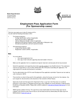 Free Download PDF Books, Employment Pass Application Form Templates