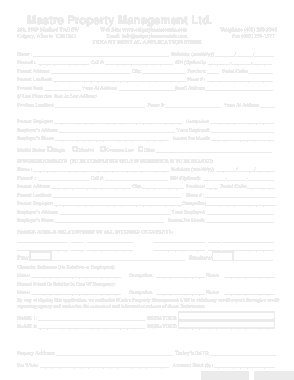 Rental Tenant Application Form Templates