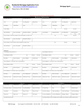 Residential Mortgage Application Form Templates