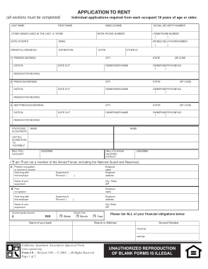 Apartment Association Application Form Template