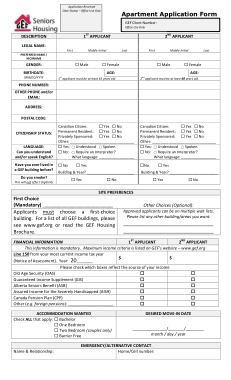 Sample Apartment Application Form Template