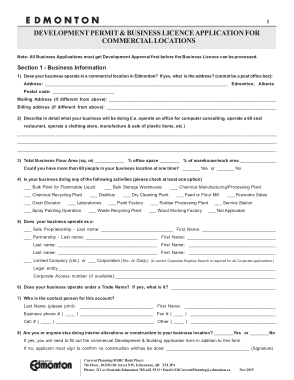 Business Licence Application Form Template