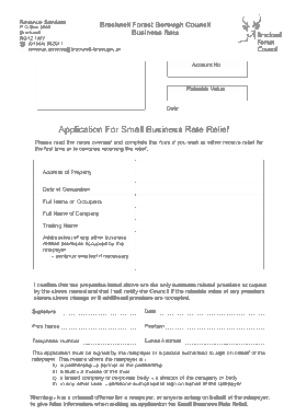 Free Download PDF Books, Small Business Rate Relief Application Form Template