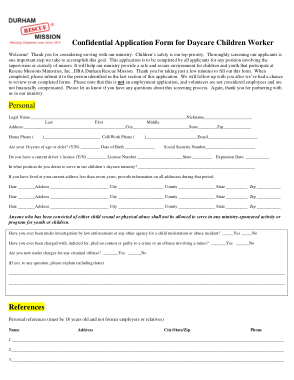 Free Download PDF Books, Application Form For Daycare Children Worker Template