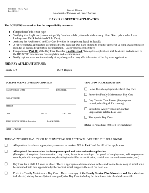 Daycare Services Application Form Template