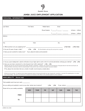 Example Of Employee Application Form Template