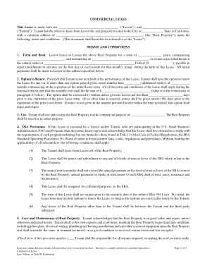 Commercial Lease Agreement Format Template