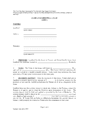 Commercial Residential Lease Agreement Form Template
