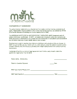 Doctor Patient Confidentiality Agreement Template