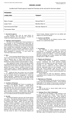 House Rental Agreement Form Template