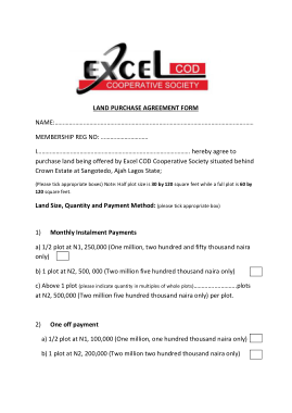 Land Purchase Agreement Form Template