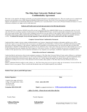 Medical Center Confidentiality Agreement Template