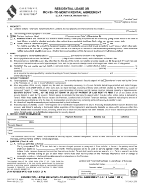 Month To Month Rental Agreement Form Pdf Template