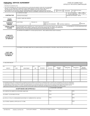 Personal Service Agreement Form Template