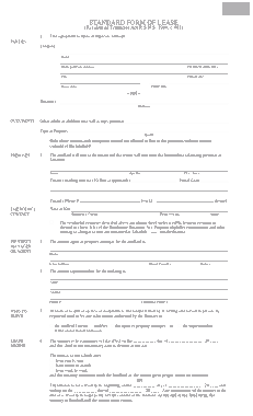 Rental Lease Agreement Form Template
