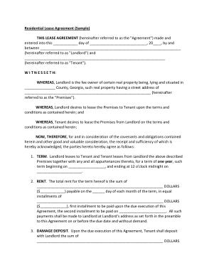 Free Download PDF Books, Residential Lease Agreement Template