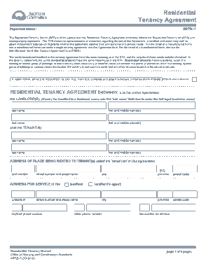 Residential Tenancy Agreement Form Template