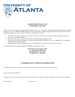 Sample Student Confidentiality Agreement Form Template