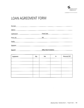 Standard Loan Agreement Form Template