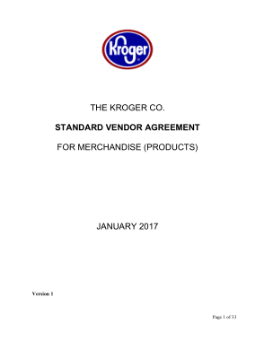 Standard Vendor Agreement Form Template