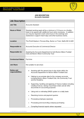 Accounting Department Assistant Job Description Template