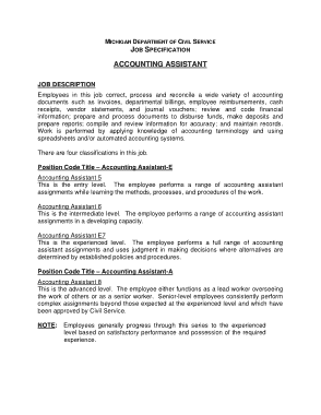 Job Description Accounting Assistant Template