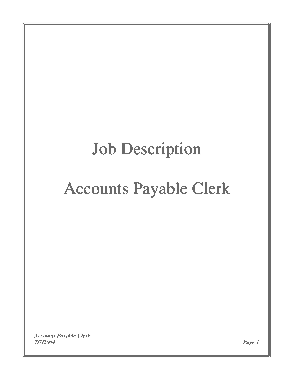 Accounts Payable Clerk Job Description Template