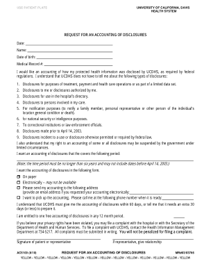 Accounting of Disclosure Request Form Template