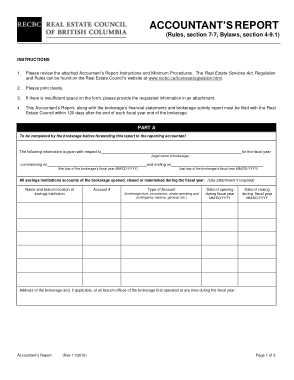 Financial Accounting Report Form Template
