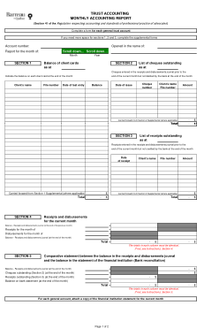 Monthly Accounting Report Sample Template