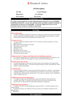 Area Account Manager Job Description Template