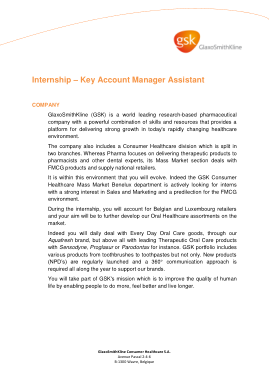 Internship Assistant key Account Manager Job Description Template