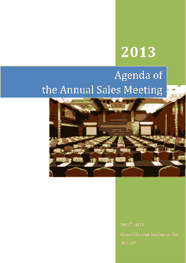 Annual Sales Meeting Agenda