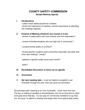 County Safety Meeting Agenda