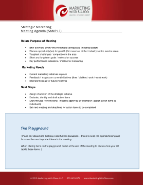 Example Marketing Strategy Meeting Agenda